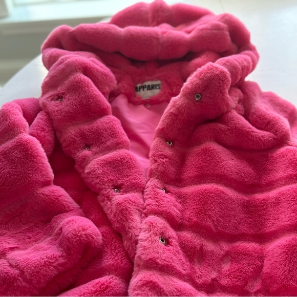 Apparis Big Girls GOLDY KIDS COAT hot pink size 14 - Picture 3 of 6